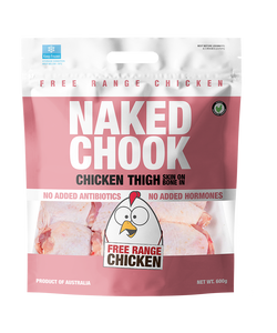<transcy>Naked Chook Free Range Chicken Thigh (Skin-on Bone-in) 600g (Frozen -18℃)</transcy>